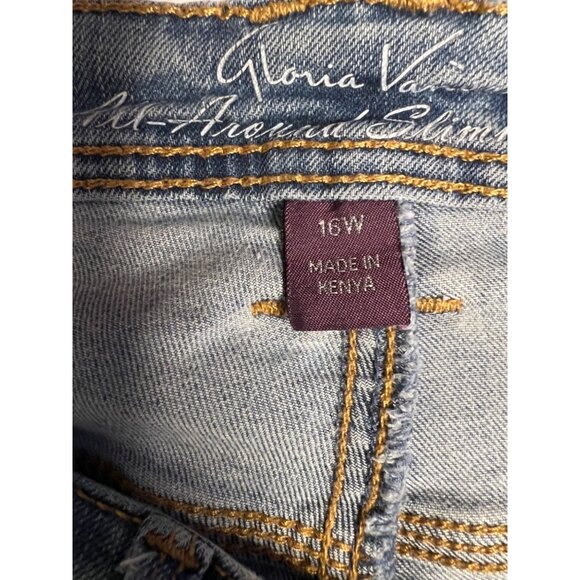 Gloria Vanderbilt capris 16 stretch blue denim comfortable summer flaw - Picture 10 of 15